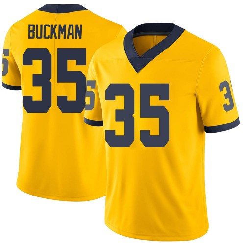 Luke Buckman Michigan Wolverines Men's NCAA #35 Maize Limited Brand Jordan College Stitched Football Jersey REN6554FC
